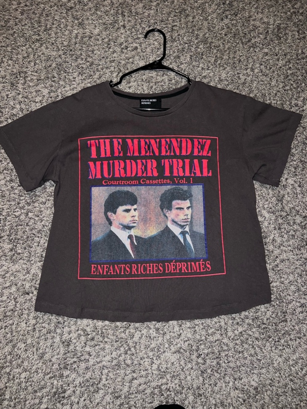 Enfants Riches Déprimés Black Graphic Tee - Menendez Murder Trial Print